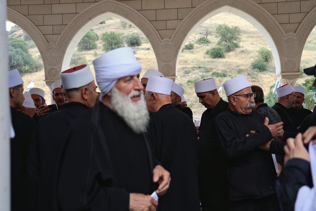 Religious Druze and Sheiks gather at the shrine to Shuaib in Kfar Hittim, Israel. Photograph: Hannah McCarthy