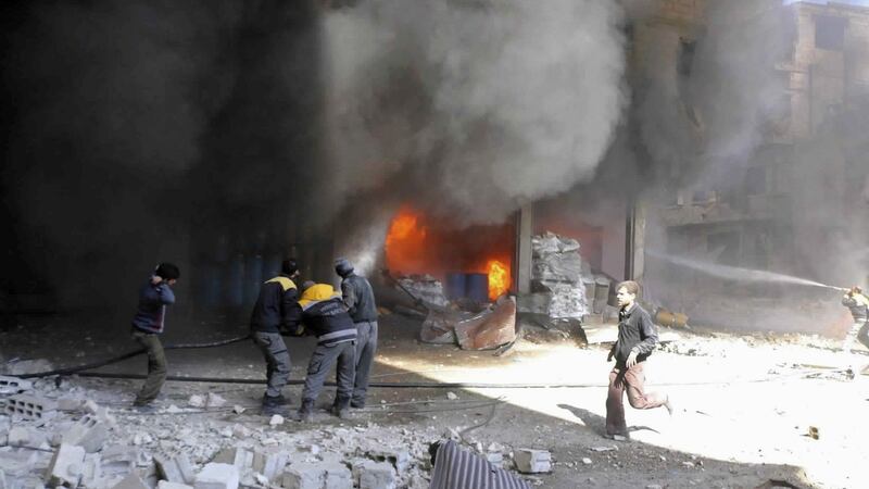 Intense Syrian government shelling and airstrikes of rebel-held Damascus suburbs have killed at least 250 people in recent days. Photograph: AP