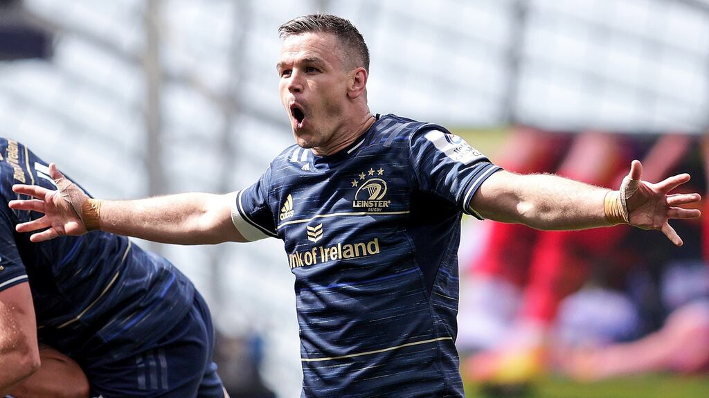 Johnny Sexton was named player of the match after Leinster’s win. Photograph: Laszlo Geczo/Inpho