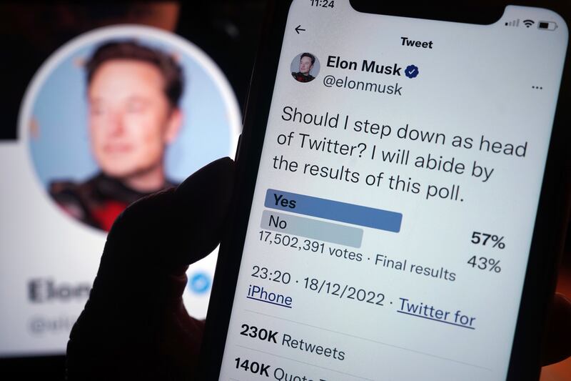 Elon Musk seems conveniently unpopular on the platform he, at present, owns. Photograph: PA