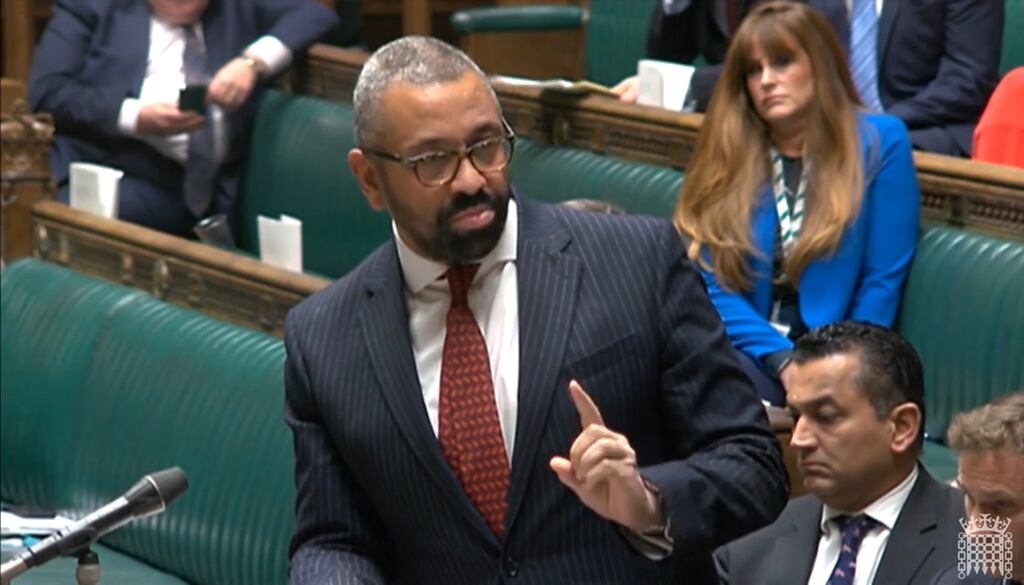 James Cleverly answers questions in the House of Commons. Photograph: PA Wire