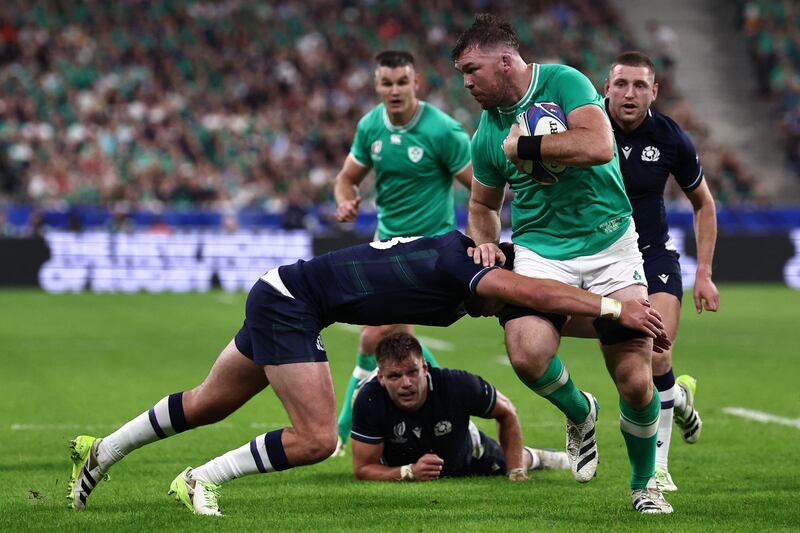 Peter O'Mahony was outstanding on his 100th cap for Ireland. Photograph: Anne-Christine Poujoulat/AFP via Getty Images