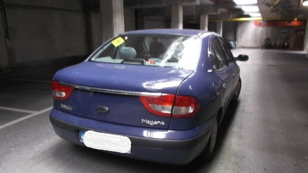 The rear of the Renault Megan car allegedly damaged in the €180,000 dismissed personal injury claim.