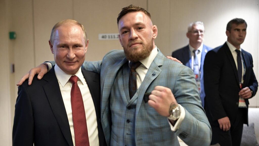 Conor McGregor at the World Cup with Russian president Vladimir Putin. Photograph: @thenotoriousmma/Instagram