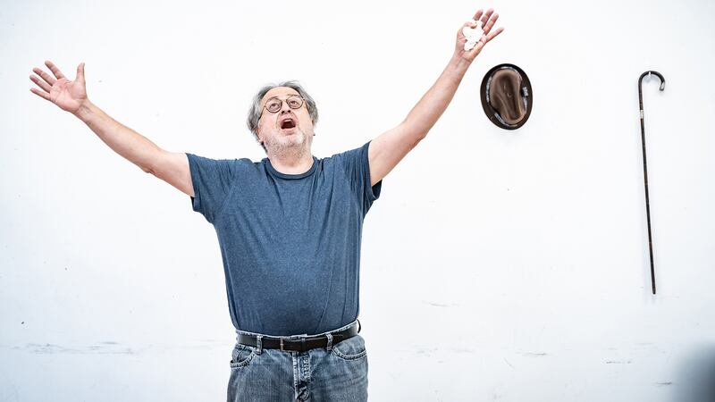 Stanley Townsend in rehearsal for the festival’s production of the elegy ‘Incantata’ by Paul Muldoon, and directed by Sam Yates.