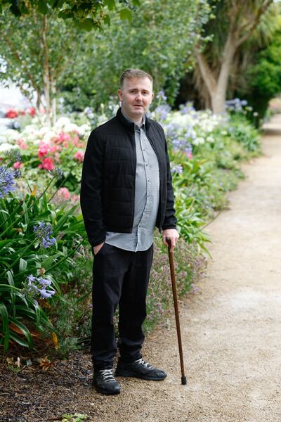 Tadgh Paul, in Greystoneshas regained partial mobility and was greatly helped, he says, by the therapy of writing. Photograph: Nick Bradshaw
