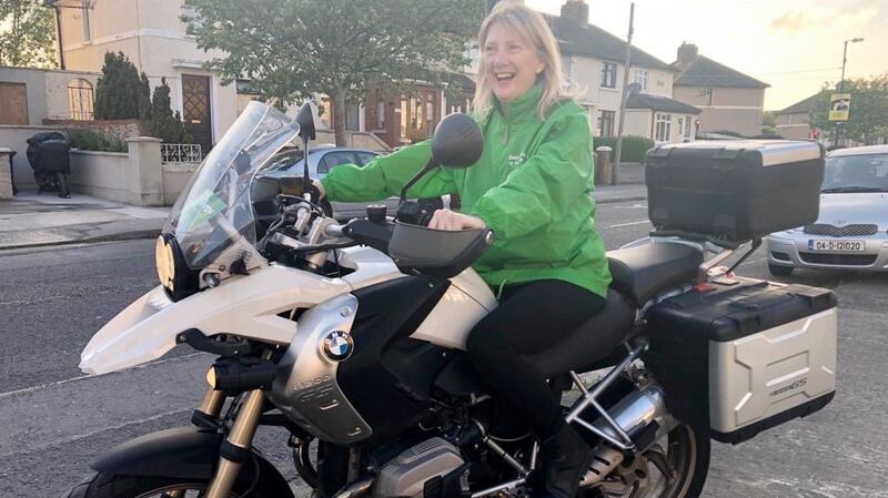 A photograph posted by Cllr Conroy on Facebook in 2019 show her seated on a motorcycle. File photograph via Facebook