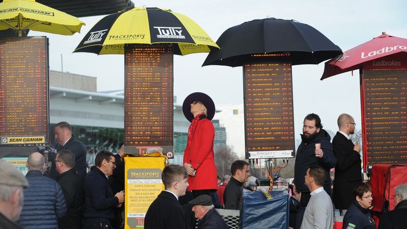 Bookmakers pictured at Leopardstown Racecourse, Co Dublin. Photograph: Aidan Crawley/The Irish Times