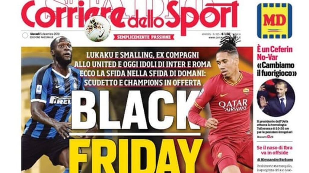 Thursday’s Corriere dello Sport front page.