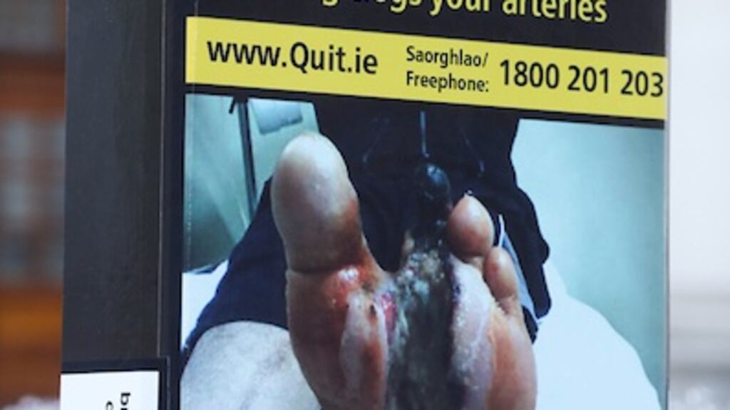 Plain packaging for cigarettes has hit shelves across the Republic. Photograph: The Department of Health