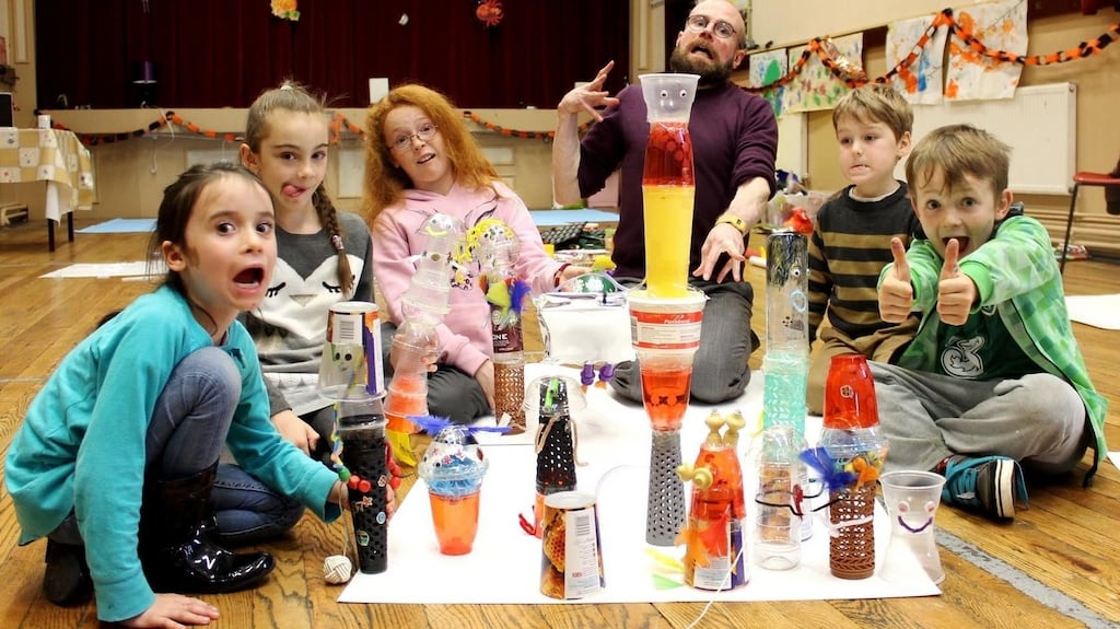 Paul Timoney aka Stressed Out Steve entertains children as part of his First Fortnight storytelling workshops.