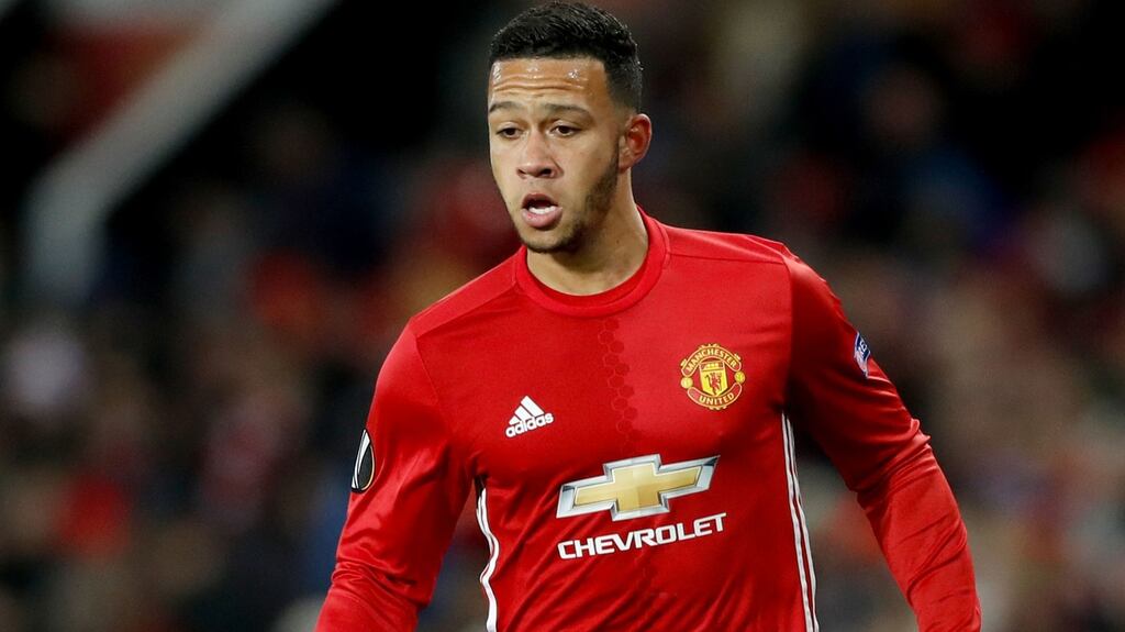 Lyon have agreed a deal to buy Manchester United forward Memphis Depay. Photograph:  Martin Rickett/PA Wire