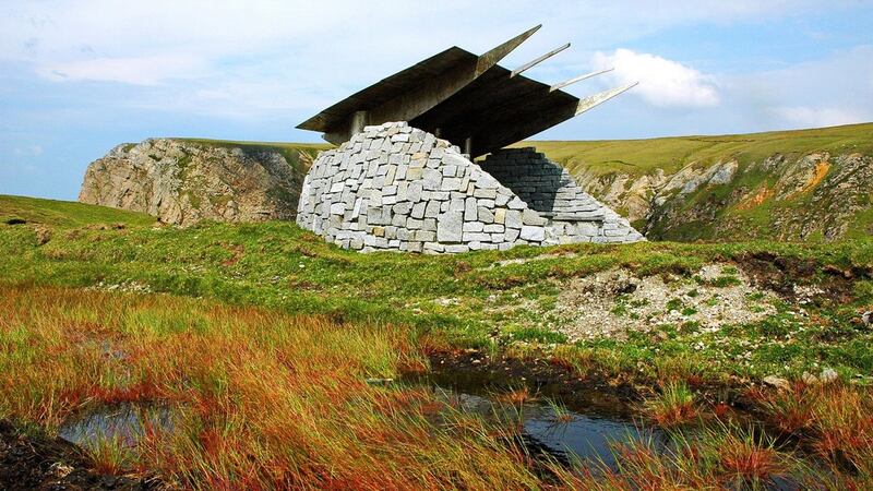 “A Home for the Children of Lir”, from Spirit of Place, on Benwee Head, Co Mayo. Photograph: spiritofplace-design.com