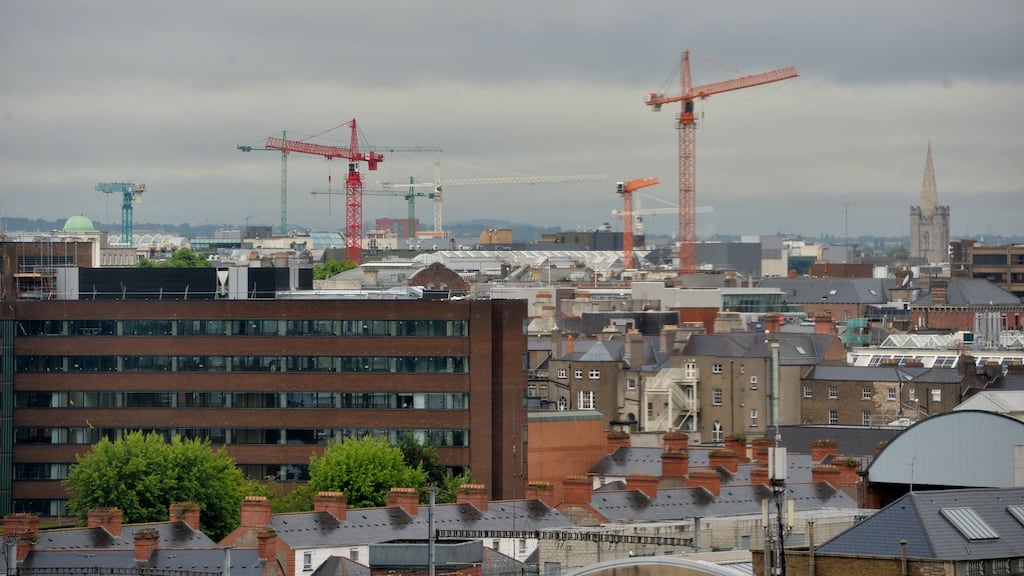 The majority of cranes were on the south side of Dublin city, where there were 60 cranes. Photograph: Alan Betson