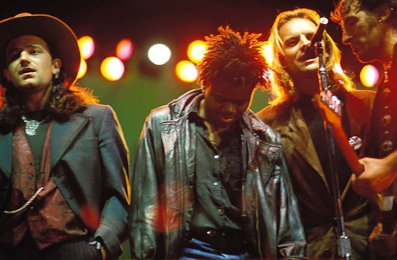 Bono, Tracy Chapman, Sting and Bruce Springsteen at the 1988 Amnesty International Concert. Photograph: Jeff Kravitz/FilmMagic