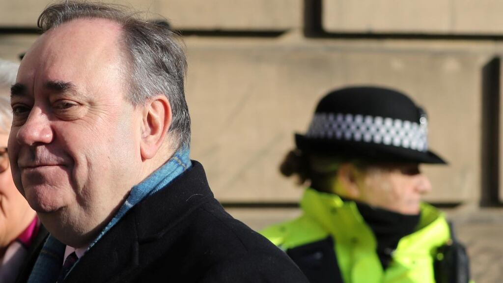 Former first minister of Scotland Alex Salmond: denies all 13 charges including one of attempted rape, one of intent to rape, two of indecent assault and nine charges of sexual assault. Photograph: Russell Cheyne