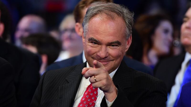 Democratic vice-presidential nominee Tim Kainein Philadelphia, Pennsylvania. Photograph: Robyn Beck/AFP/Getty Images