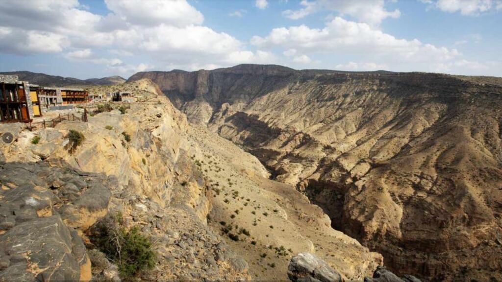 The Alila Jabal Akhdar hotel, perched on the edge of a gorge in Oman