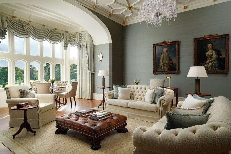 The Lady Augusta Suite sitting room overlooking the gardens