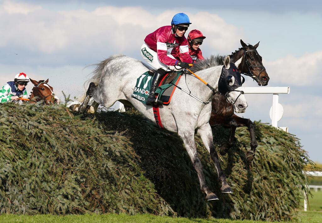 Coko Beach, ridden by Harry Cobden, during the Randox Grand National Handicap Chase at Aintree racecourse, Liverpool, on April 15th, 2023. Photograph: PA Images