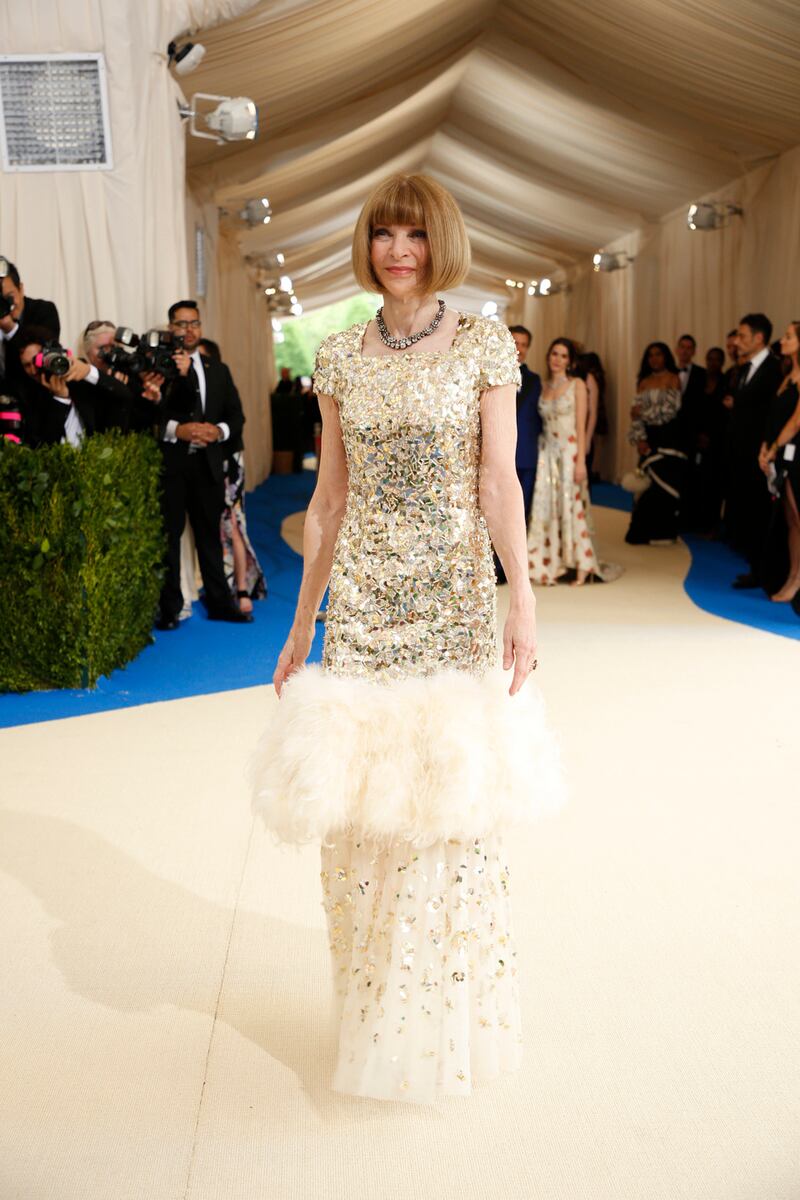 Anna Wintour, one of the hosts of this year’s Met Gala, at last year’s extravaganza. Photograph: Benjamin Norman/The New York Times