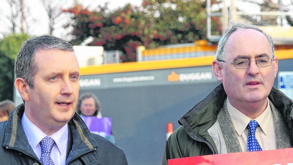 TUI president Gerry Quinn and ASTI president and Philip Irwin, who were both part of the negotiating team on Junior Cert reform. Photograph: Dara Mac Dónaill/The Irish Times