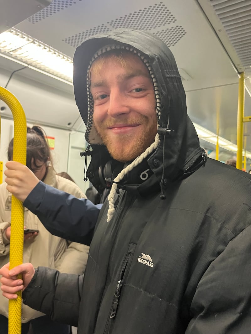 Ross Marron on board one of the Irish Rail services.