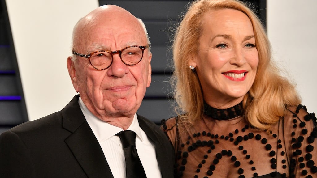 Rupert Murdoch and Jerry Hall. Photograph: Dia Dipasupil/Getty Images