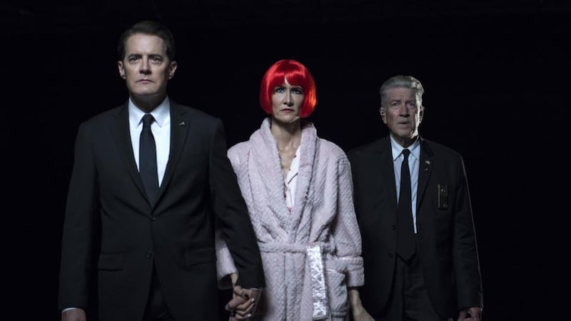 Twin Peaks: Kyle MacLachlan, Laura Dern and David Lynch in Twin Peaks, which is still debated as either the best or worst TV of 2017. Photograph: Suzanne Tenner/Showtime