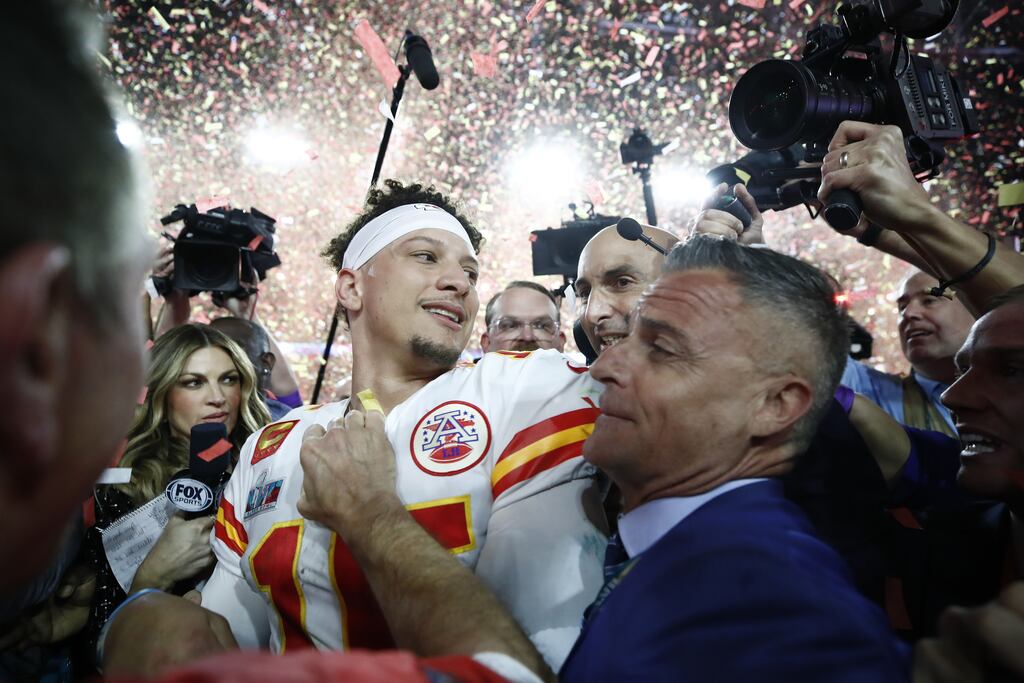 Man of the Super Bowl moment: Kansas City Chiefs quarterback Patrick Mahomes. Photograph: Caroline Brehman/EPA
