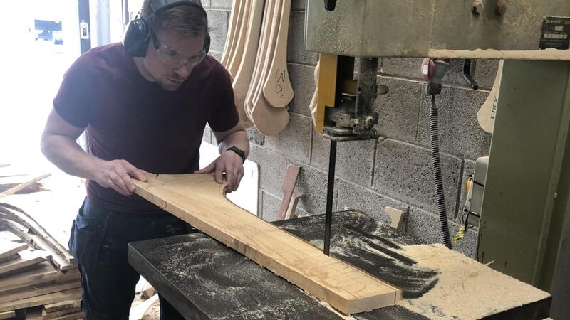 Colm Foley in action at the 65 Hurls workshop. Photograph: The Irish Times