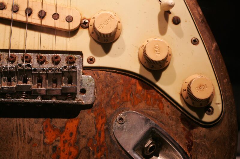 The Fender Stratocaster that Rory Gallagher used onstage throughout his career. Photograph: Frank Miller