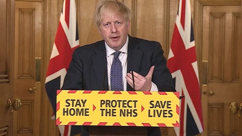 British prime minister Boris Johnson during a media briefing in Downing Street, London. Photograph: PA Video/PA Wire
