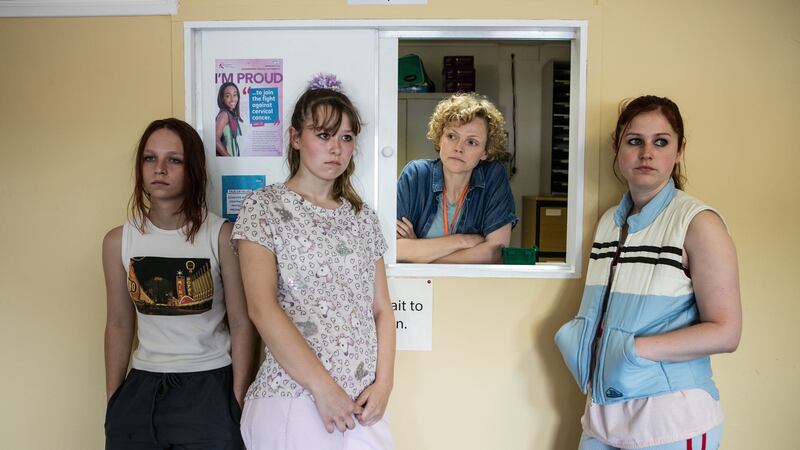 Molly Windsor, Liv Hill, Maxine Peake and Ria Zmitrowicz in Three Girls
