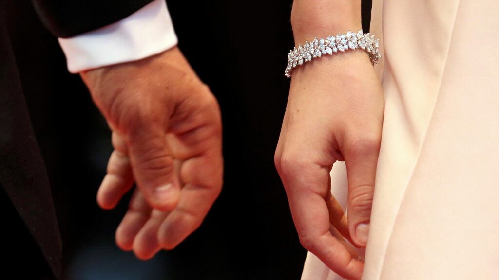 Cast member Carey Mulligan’s jewels is pictured as she arrives on the red carpet for the screening of the film The Great Gatsby and for the opening ceremony of the 66th Cannes Film Festival. Photograph: Regis Duvignau/Reuters