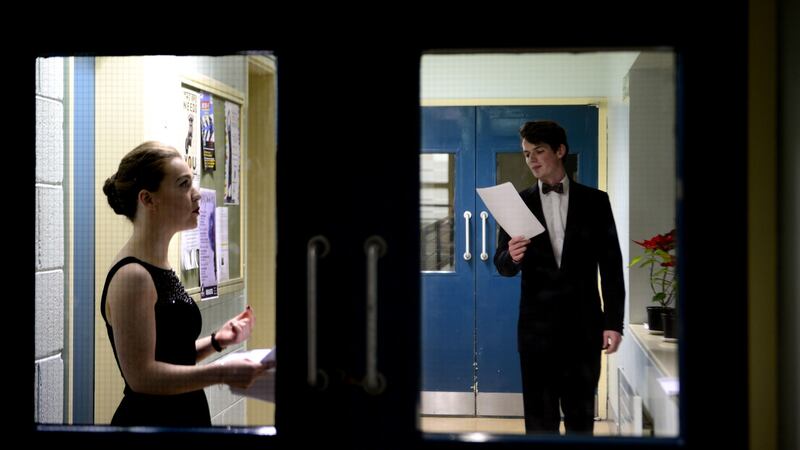 Sorcha Ryder and Harry Higgins TCD speakers warming up for the Irish Times Debate grand final. File Photograph: Cyril Byrne