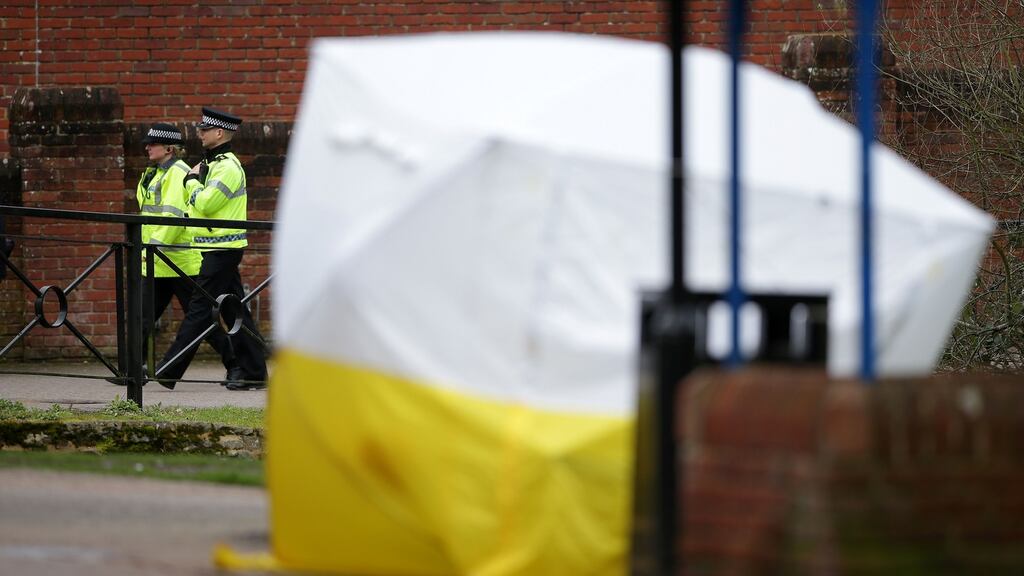 A file photograph shows the scene of the poison attack in Salisbury, England, on Sergei Skripal and daughter Yulia. Photoraph: AFP/Getty Images