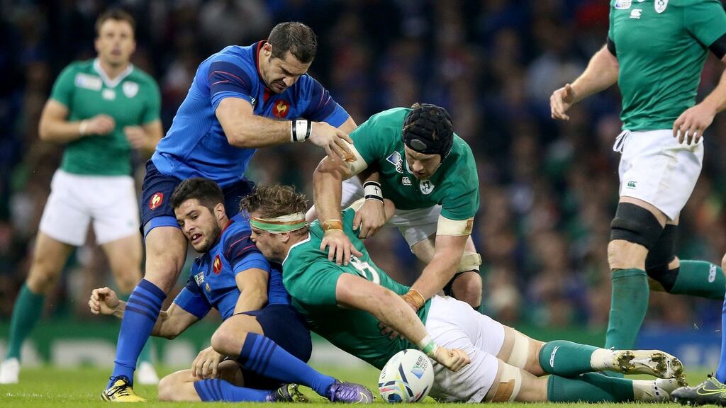 Ireland flanker Sean O’Brien arrived at 44 breakdowns against France. Photograph: James Crombie/Inpho
