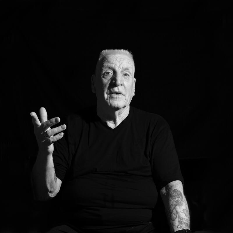 Portrait of Richard ‘Boxer’ Elliot, a former docker and a member of the Dublin Dock Workers Preservation Society. Photograph: Jeanette Lowe