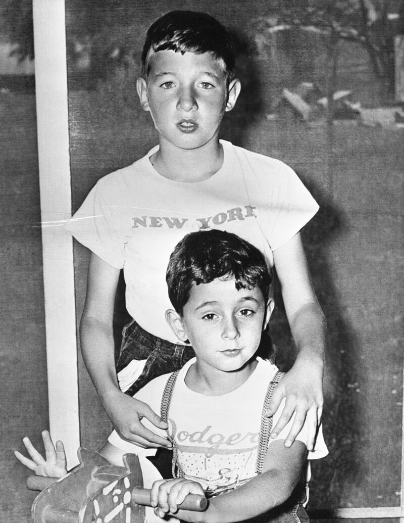 Robert and Michael Rosenberg, Julius and Ethel’s six and 10 year old sons, pictured at the home of Bernard and Sonia Bach, friends of the Rosenbergs, New Jersey, before their parents’ execution.