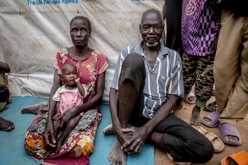 Elizabeth Atong Nyker (70), now cares for her granddaughter after the child's mother was killed by a snakebite. Photograph: Sally Hayden
