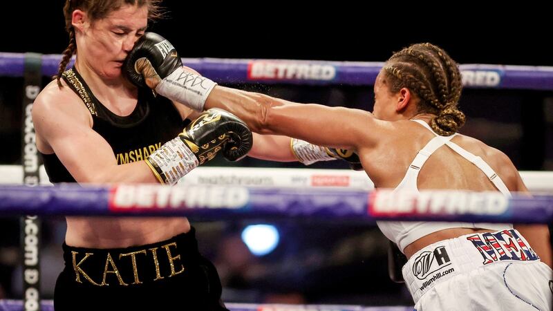 Jona catches Taylor with a left hand. Photo: Dave Thompson/Matchroom Boxing/Inpho