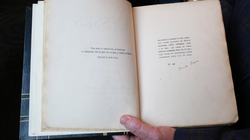 A copy of Ulysses signed by author James Joyce. Photograph: Crispin Rodwell