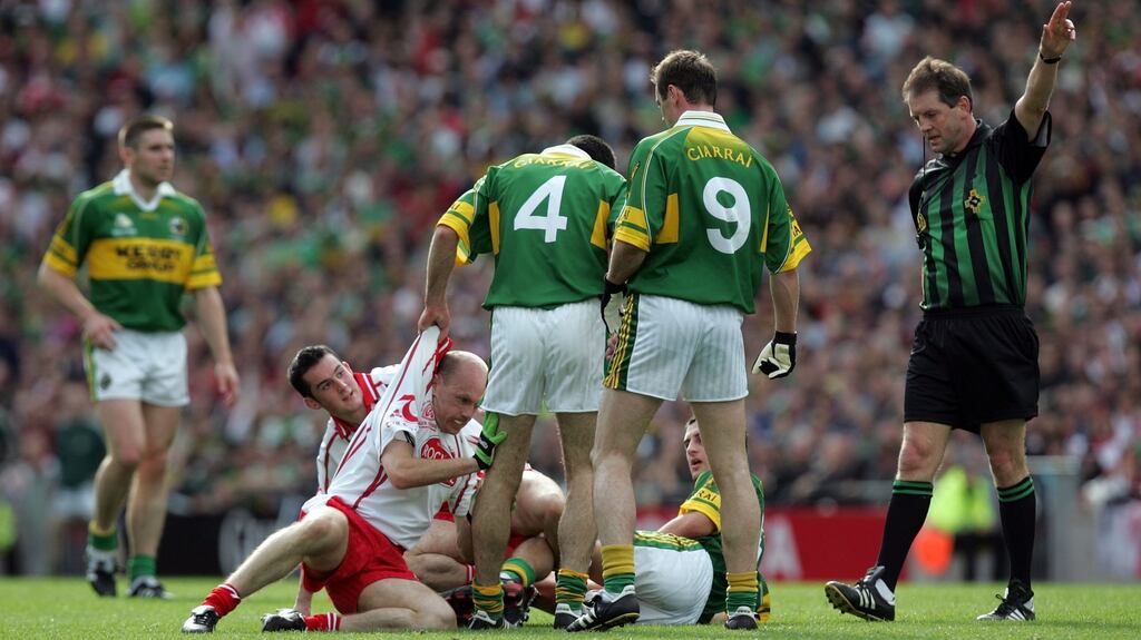 Peter Canavan in action against Kerry in the 2005 All-Ireland final. Photograph: Andrew Paton/Inpho