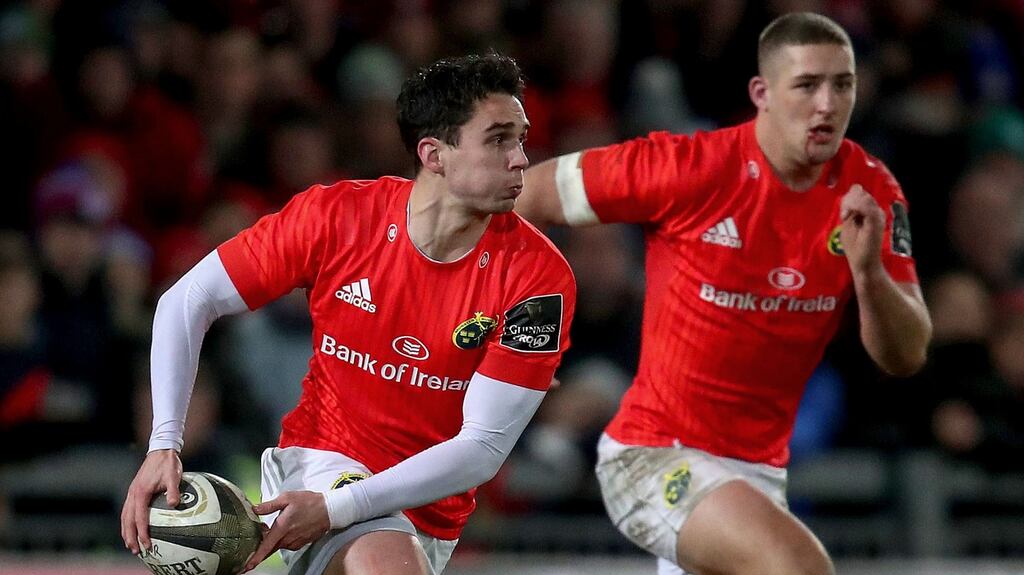 Joey Carbery: has endured a nightmare season with Munster due to injuries. Photograph: Bryan Keane/Inpho