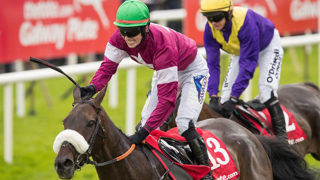 Donagh Meyler guiding Lord Scoundrel to victory in the Galway Plate at Ballybrit in July. Photograph: Ryan Byrne/Inpho