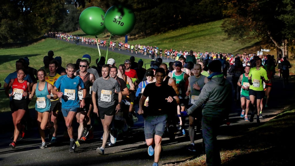 A view of runners going through the Phoenix Park during the Dublin marathon. Photo: Bryan Keane/Inpho