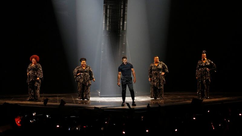 John Lundvik representing Sweden, performs live on stage during the 64th annual Eurovision Song Contest. Photograph: Michael Campanella/Getty Images