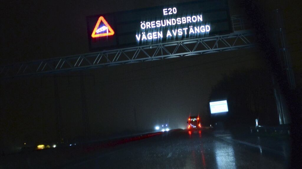 The Oresund bridge, which links southern Sweden to Denmark. The 8km crossing, which opened in 2000, is the longest combined road and rail bridge in Europe. Photograph: Johan Nilsson/Reuters
