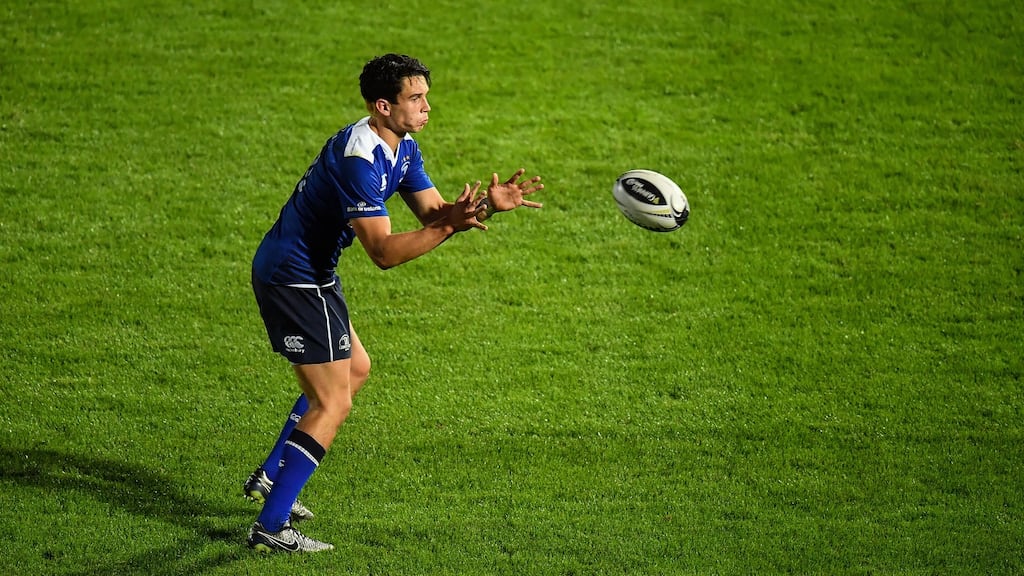 Joey Carbery will start in the number 10 jersey for Leinster this weekend. Photograph: Inpho